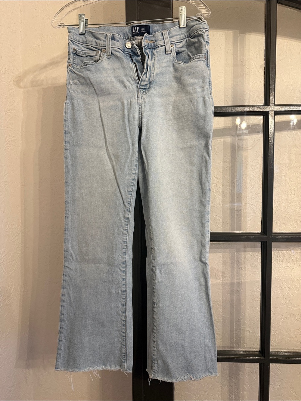 GAP Light Blue Flare Jeans with Raw Hem
